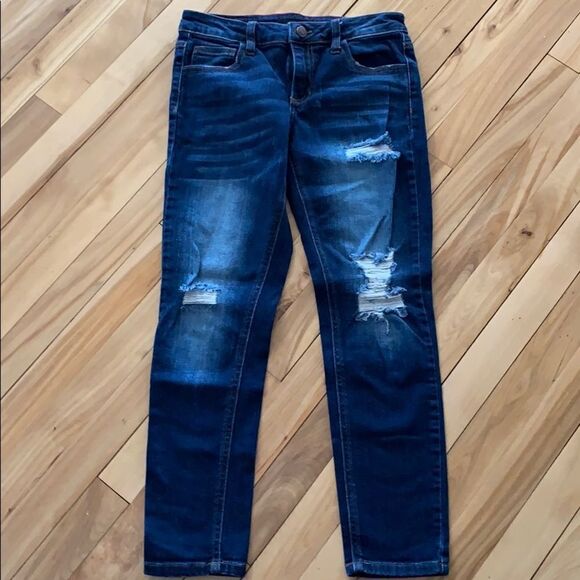 Cello Denim - Cello dark wash ripped skinny jeans, size 1